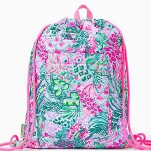 Lilly Pulitzer quilted backpack with matching pouch. New with tags Great gift!!